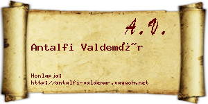 Antalfi Valdemár névjegykártya